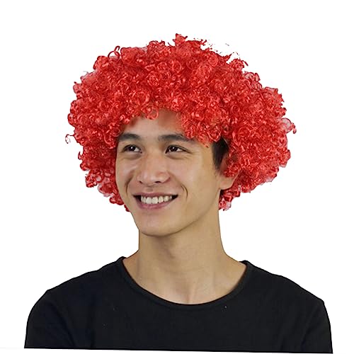 JEWEDECO Perücke Rot Locken Für Kostümpartys Maskerade Und Cosplay Echthaarperücke Mit Elastischem Design Atmungsaktiv Für Erwachsene Und Junge Mädchen Für Halloween Und Discos von JEWEDECO