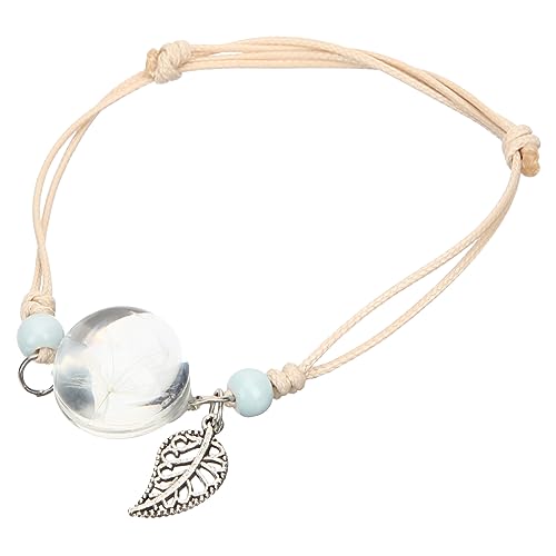 JEWEDECO Damen Armband mit Getrockneter im Glasanhänger Zarte Handgelenk Kette Schmuck für Freundinnen und Besondere Anlässe von JEWEDECO