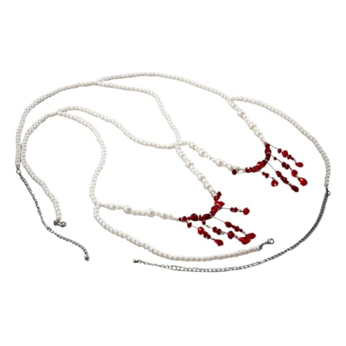JEWEDECO Damen Brustkette im Gothic Körperkette mit Kunstperlen Strand Halloween Accessoires für Frauen die Figur Verleiht Selbstbewusstsein von JEWEDECO