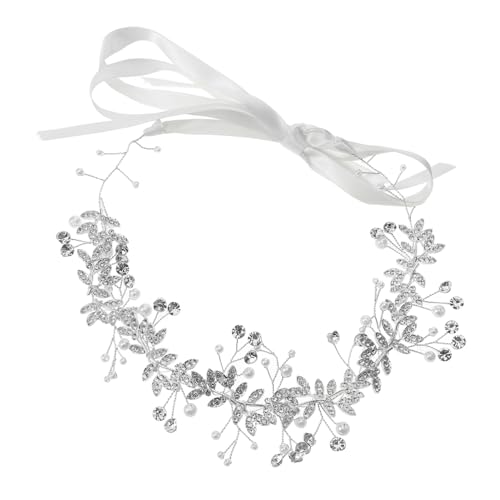 JEWEDECO Perlen Stirnband Mit Strasssteinen Für Hochzeit Braut Haarschmuck Für Abschlussball Verlobung Cosplay Und Besondere Anlässe Elegantes Kopfschmuck Für Frauen von JEWEDECO