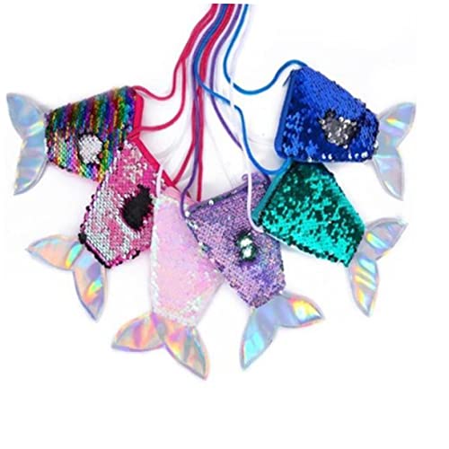 JEWEDECO Frauen Geldbörse Mit Pailletten Meerjungfrauen-Design Leicht Grün Für Party Reisen Und Alltag Für Münzen Süßigkeiten Schlüssel Und Kleine Accessoires von JEWEDECO