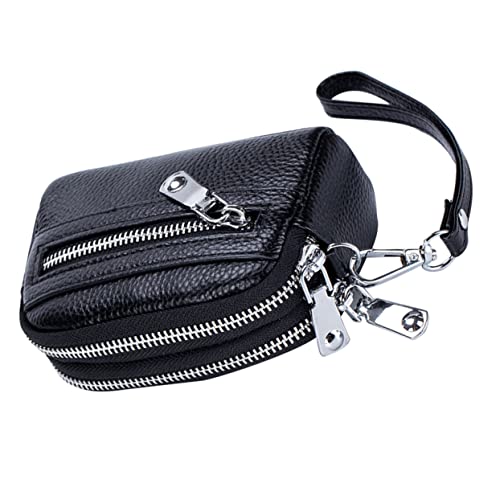 JEWEDECO Kleine Geldbörse Für Damen Multifunktionale Handtasche Mit Zwei Reißverschlüssen Für Karten Münzen Und Schlüssel Praktisch Und Leicht Schwarz von JEWEDECO