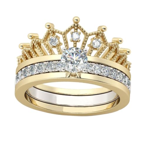 JEWEDECO Damenring mit Abnehmbarem Design Feiner Legierungsring mit Funkelnden Zirkonia Modischer Silberschmuck Komfortabel und Langlebig von JEWEDECO
