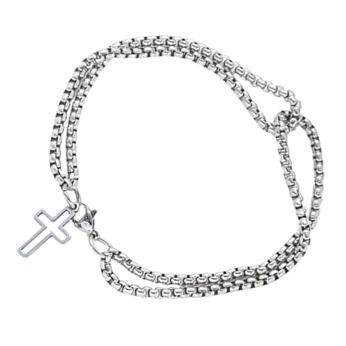 JEWEDECO Doppelschicht Kreuzarmband für Herren Modisches Vintage Schmuckarmband mit Dekorativen Elementen für Täglichen Gebrauch und Besondere Anlässe JEWEDECO Doppelschicht Kreuzarmband für Herren Modisches Vintage Schmuckarmband mit Dekorativen Elementen für Täglichen Gebrauch und Besondere Anlässe von JEWEDECO