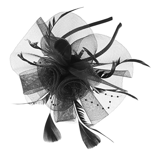 JEWEDECO Elegant Mesh Fascinator Hut Mit Federn Für Hochzeits Und Tea Party Kopfschmuck Leichtes Stirnband Für Braut Und Besondere Anlässe von JEWEDECO