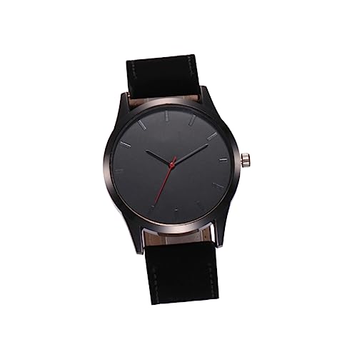 JEWEDECO Elegante Herren-Armbanduhr Mit Analogem Ziffernblatt Schwarzem Lederarmband Und Präzisem Quarzwerk Business-Uhr Für Jeden Anlass von JEWEDECO