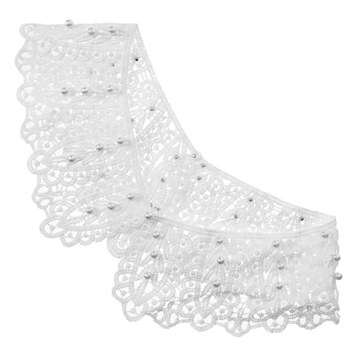JEWEDECO Fake Kragen Für Damen Abnehmbarer Kragen Mit Perlen Simulation Modischer Hemdkragen Elegant Vielseitig Für Blusen Und Shirts von JEWEDECO