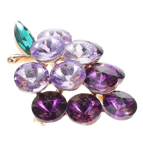 JEWEDECO Traubenbrosche Aus Glaslegierung Funkelndes Ansteckabzeichen Für Damen Fruchtbrosche Dekoration Für Hut Tasche Anzug Kleid von JEWEDECO