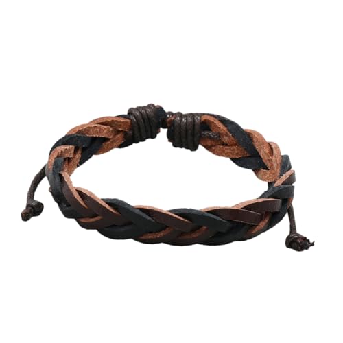 JEWEDECO Geflochtenes Lederarmband Herren Handgefertigt Verstellbar Mehrlagig Vintage Stil Hautfreundlich Robust Modisches Armband für Männer zu Valentinstag und Vatertag von JEWEDECO
