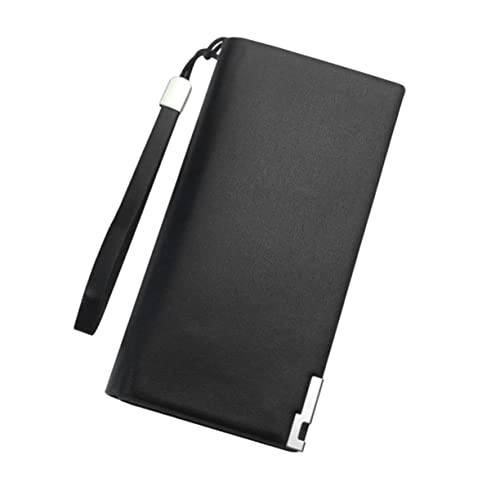 JEWEDECO Lange Brieftasche Mit Reißverschluss Aus Pu Großes Fassungsvermögen Mehrere Kartenfächer Handy-Aufbewahrungstasche Schlichtes Design Für Herren von JEWEDECO