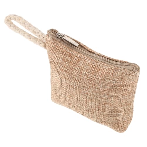 JEWEDECO Gelegenheitsbeutel Portemonnaie Kabelorganisator Beutel Ändern Reißverschlusspanzer Tragbare Brieftasche Aufbewahrungstasche Für Münzen Münztasche Bettwäsche Aus Baumwolle Beige von JEWEDECO
