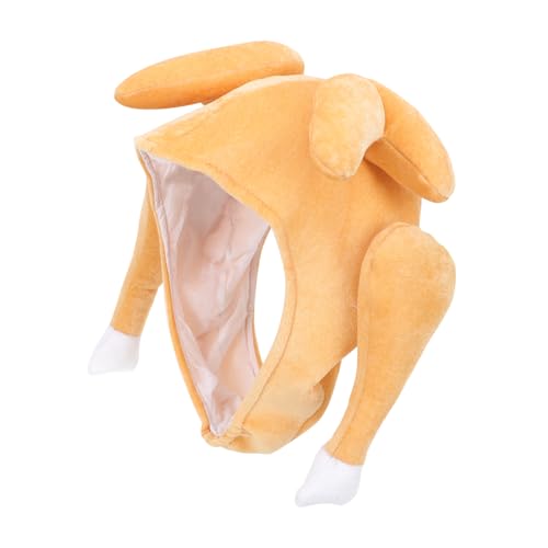 JEWEDECO Halloween Turkey Drumstick Hat Lustige Kreative Kopfbedeckung Für Feste Und Karneval Gemütlicher Plüsch-hut Für Erwachsene Als Fotorequisit Für Party-rollenspiele von JEWEDECO