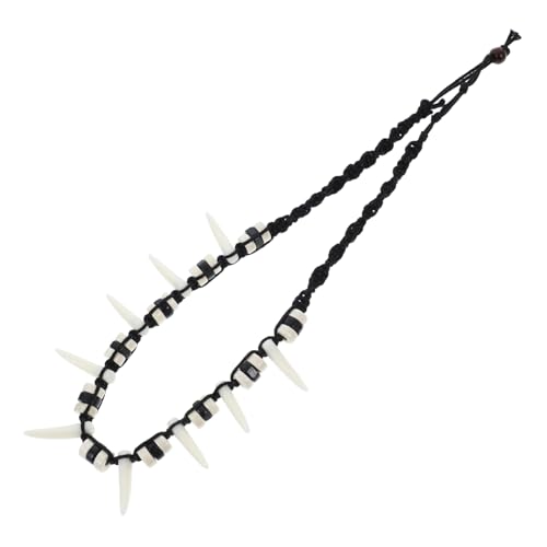 JEWEDECO Wolfskette Mit Künstlichem Zahn Anhänger Im Wikinger Stil Handgewebte Halskette Für Männer Und Frauen Zahnanhänger Aus Hochwertigen Materialien von JEWEDECO
