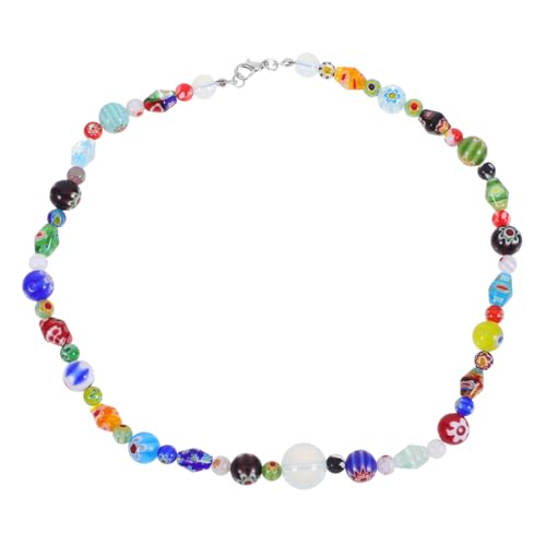 JEWEDECO Handgefertigte Glasperlenkette mit Zartem Opal Modischer Schmuck für Damen und Mädchen Einzigartiges DIY Design Elegantes für Besondere Anlässe von JEWEDECO