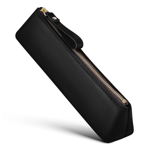 JEWEDECO Kleines Federmäppchen Aus Leder Reißverschlusstasche Stiftetasche Markertasche Schreibwarentasche Organizer Für Stifte Geeignet Für Reise von JEWEDECO