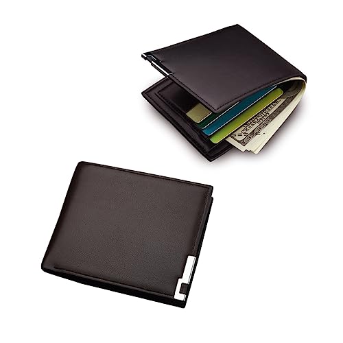 JEWEDECO Geldbörse Pu- Stilvolle Kurze Brieftasche Mit -Schutz Und Geldbörse Für Geschäftsreisen Und Alltag Kaffee von JEWEDECO