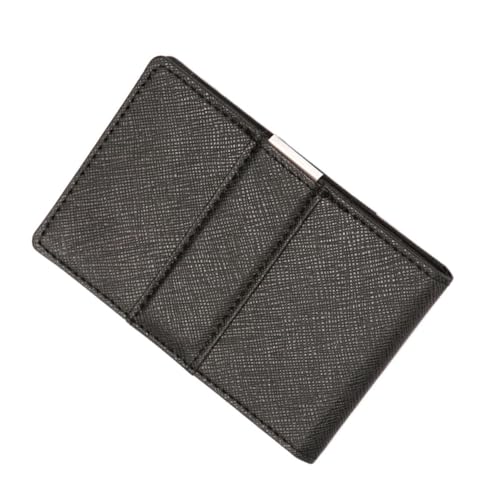 JEWEDECO Einfacher Faltgeldbeutel Aus Pu-Leder Mit Edelstahlverzierungen Für Männer Multifunktionale Geldbörse Für Karten Und Bargeld Schwarz Für Täglichen Gebrauch Und Besondere von JEWEDECO