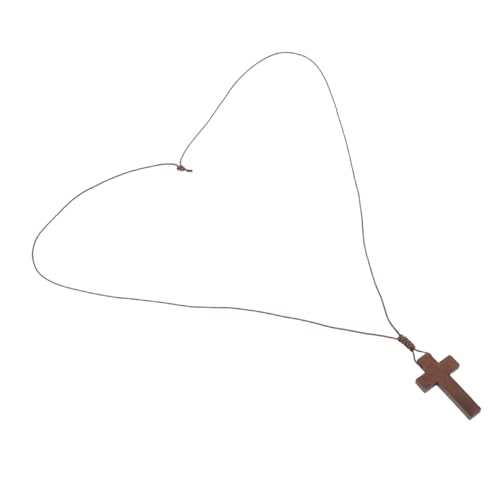 JEWEDECO Holzkreuz Anhänger Mit Verstellbarer Seilhalskette Für Männer Und Frauen Aus Holz Für Freizeit Und Formelle Anlässe von JEWEDECO