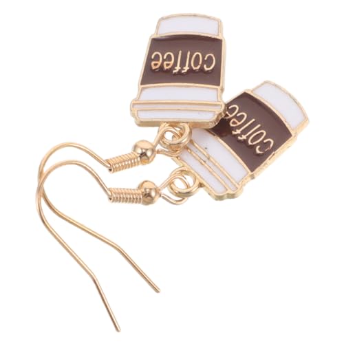 JEWEDECO Kaffee tassen Ohrringe aus Metall Emaille anhänger Lustiger Kaffeebecher Schmuck für Damen Leichter Bequemer Ohrschmuck für Freizeit und Stilvolle Outfits von JEWEDECO