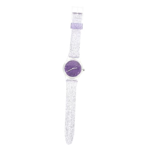 JEWEDECO Glitzer Kinderuhr Mit Transparentem Silikonarmband Kreative Glänzende Uhr Für Junge Mädchen Verstellbares Armband von JEWEDECO