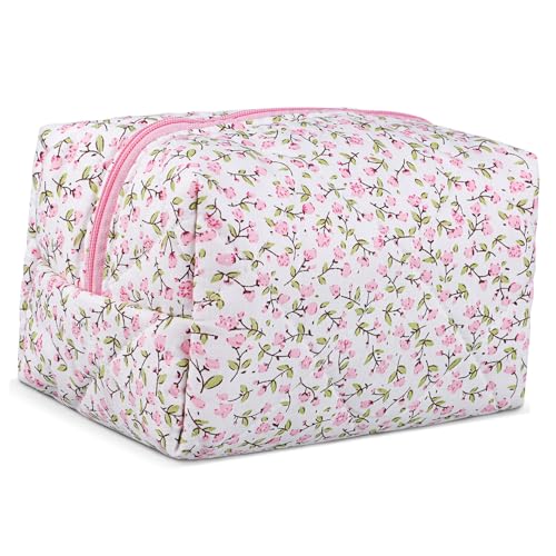 JEWEDECO Make-up-Tasche Mit Blumenmuster Reißverschluss Pinselhalter Reise-Kosmetik-Organizer JEWEDECO Make-up-Tasche Mit Blumenmuster Reißverschluss Pinselhalter Reise-Kosmetik-Organizer von JEWEDECO