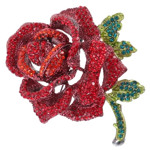 JEWEDECO Kristallrosen Brosche für Damen Funkelnde Brosche für Hochzeiten Abendkleider Eleganter Schmuck für Besondere Anlässe Langlebig von JEWEDECO