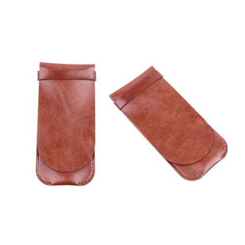 JEWEDECO Leder Federmäppchen Vintage Stifteschutz Etui Schreibgeräte Tasche Kaffee Farbe für Schule Büro von JEWEDECO