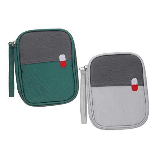 JEWEDECO 2stücke Mini Medizin Lagerung Tasche Reise Tragbar Oxford Klein Für Outdoor Aktivitäten Wandern Camping Fitness von JEWEDECO