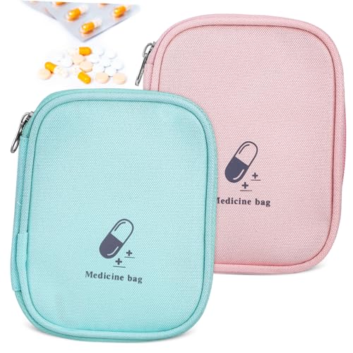 JEWEDECO 2stücke Medikamentenbeutel Aus Oxford Reißverschluss Tragbare Aufbewahrungstasche Für Reiseapotheke Und Outdoor-aktivitäten Mit Verschiedenen Fächern Für Effiziente von JEWEDECO