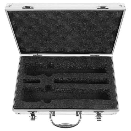 JEWEDECO Microfonkoffer Tragbarer Mikrofon Organizer Mit Handgriff Schutzbox Für Kabellose Mikrofone Und Zubehör Für Reisen Und Auftritte Hält Kabel Und Zubehör Organisiert von JEWEDECO