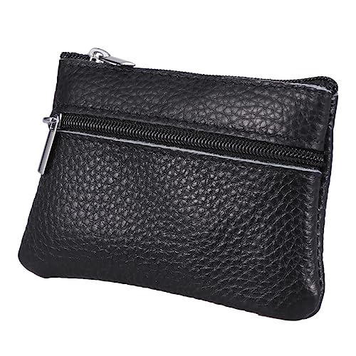 JEWEDECO Mini Münzbeutel Kompakte Handtasche Mit Reißverschluss Für Damen Für Kleingeld Geldscheine Und Karten Schwarz von JEWEDECO