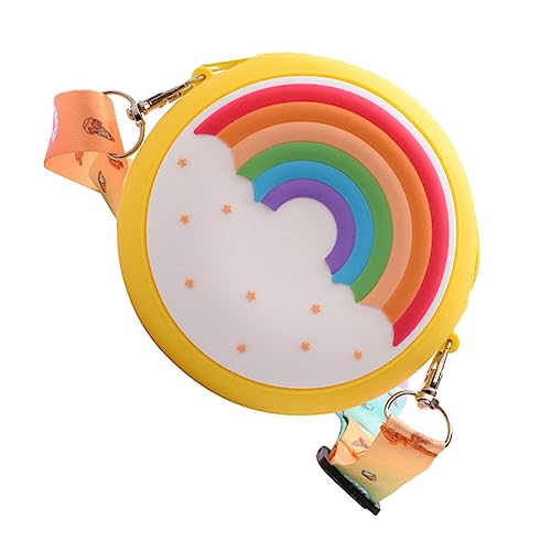 JEWEDECO Münz-einzel-umhängetasche Für Mädchen Aus Silikon Regenbogen-farbe Sichere Verarbeitung Langlebige Gebrauchstasche von JEWEDECO