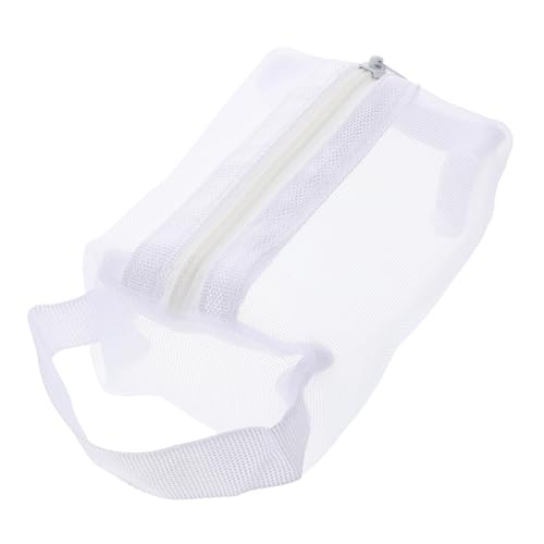 JEWEDECO Netz-Kosmetiktasche Weiß Mit Reißverschluss Mini-Make-up-Tasche Für Lippenstift Und Pinsel Tragbare Reise-Aufbewahrungstasche Für Damen Atmungsaktiver Mesh-Beutel Für Schmuck Und k von JEWEDECO