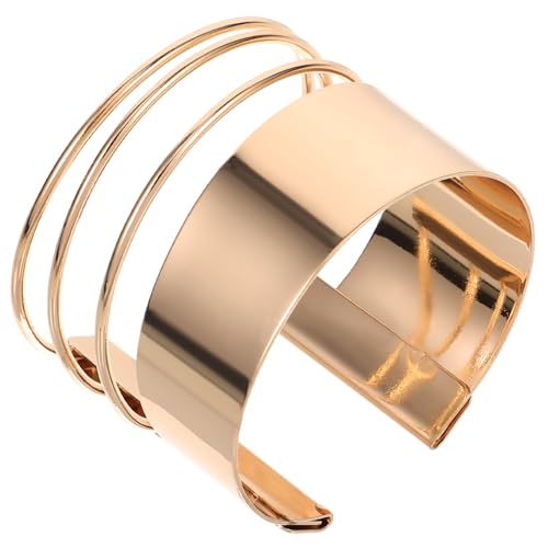 JEWEDECO Offener Metall Armreif Damen Verstellbar Elegantes Manschetten Armband Punk Stil Persönlicher Schmuck für Alltag und Festlichkeiten von JEWEDECO