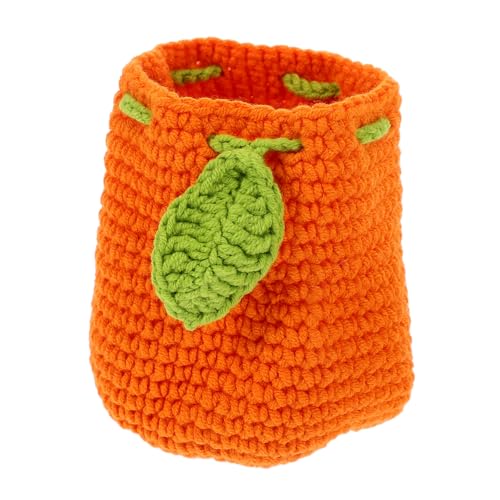 JEWEDECO Handgemachte Kleine Geldbörse Im Cartoon-Design Süßer Orangefarbener Geldbeutel Für Münzen Schlüssel Und Kleine Gegenstände Für Handtaschen Und Taschen von JEWEDECO