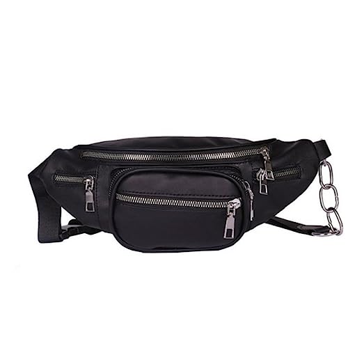JEWEDECO PU Retro Damen Sling Bag Verstellbare Schulterriemen Wasser und Reißfest Multifunktionale Chest Crossbody Bag Stilvolle Schwarze Umhängetasche für Alltag und Reisen von JEWEDECO