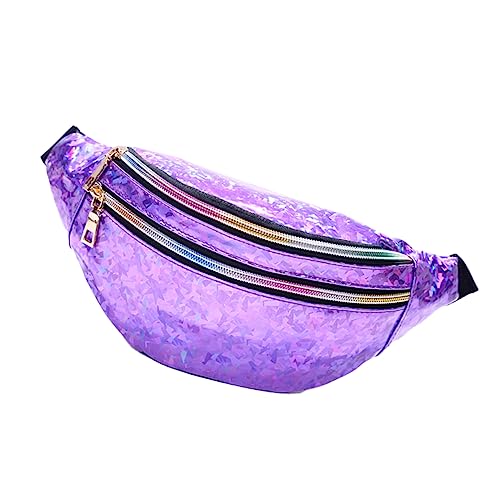JEWEDECO Pu Leder Reflektierende Bauchtasche Mit Bunten Pailletten Schulter Und Umhängetasche Für Damen Für Outdoor-Reisen Dazzling von JEWEDECO
