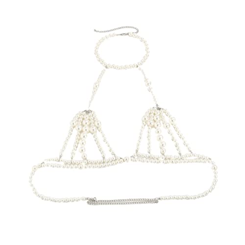 JEWEDECO Perlen-körperkette Damen Bh-kette Körperschmuck Dessous-accessoire Mit Kunstperlen Für Tanzpartys Und Hochzeitsfeiern JEWEDECO Perlen-körperkette Damen Bh-kette Körperschmuck Dessous-accessoire Mit Kunstperlen Für Tanzpartys Und Hochzeitsfeiern von JEWEDECO