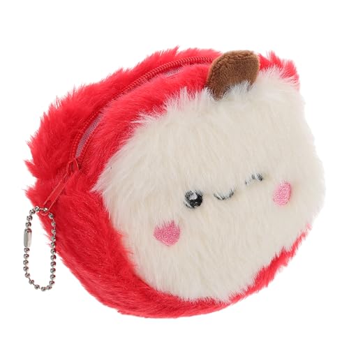 JEWEDECO Fruchtförmiger Münzbeutel Aus Plüsch Niedlicher Kleiner Geldbeutel Für Damen Und Mädchen Tragbare Aufbewahrung Für Münzen Kleingeld Und Kopfhörer Für Täglichen Gebrauch von JEWEDECO