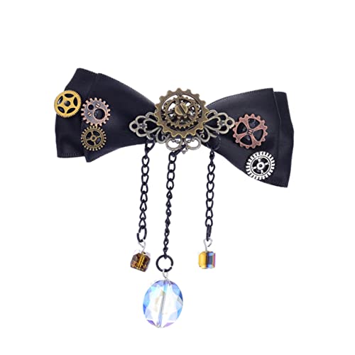 JEWEDECO Haarspange Schwarz Mit Schleife Vintage Design Entenschnabel Haarspange Haarschmuck Für Hochzeit Und Party Langlebig Und Robust von JEWEDECO