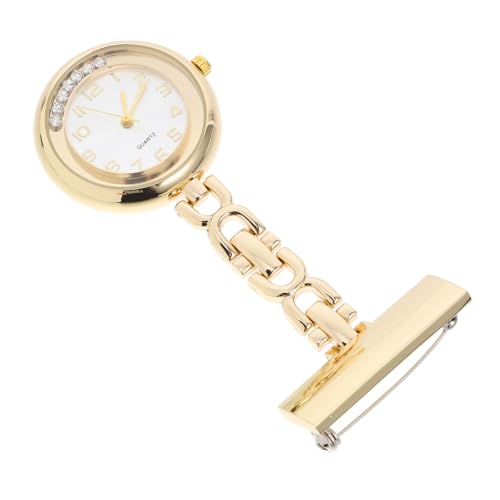 JEWEDECO Rhinestone Krankenschwester Fob Uhr mit Quarzuhrwerk Metallgehäuse Brosche mit Klar Ablesbarem Geeignet für Pflegepersonal und Medizinische Fachkräfte von JEWEDECO