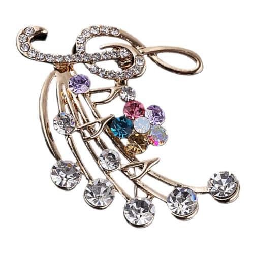 JEWEDECO Rhinestone Musiknoten Brosche Anstecknadel für Damen Funkelnde Strassbrosche Eleganter Mantel und Rucksackpin Vielseitiges Modeaccessoire für Party Hochzeit Business und Alltag von JEWEDECO