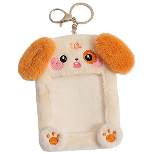 JEWEDECO Schlüsselanhänger Kartenhalter Ausweishalter Plüsch Kartenetui Sichtbare Kartenhülle Mit Anhänger Für Karten Und Ausweis Aufbewahrung von JEWEDECO