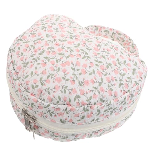 JEWEDECO Schminktasche Für Damen: Handlicher Reise-Make-up-Organizer – Ästhetische Kulturtasche Mit Blumenmuster – Tragbare Kosmetiktasche Mit Reißverschluss von JEWEDECO