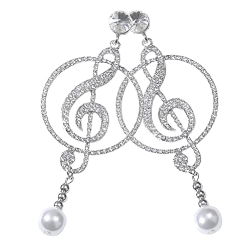 JEWEDECO Silber Musiknoten Ohrhänger Damen Baumelnd Glitzernde Statement Ohrringe Modisch Robust Komfortabel von JEWEDECO