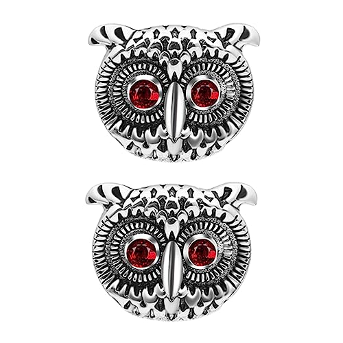 JEWEDECO Silberfarbene Eulen Manschettenknöpfe für Herren Business Accessoires Passend zu Anzügen und Hemden für Büro Hochzeit Festtage und Besondere Anlässe von JEWEDECO