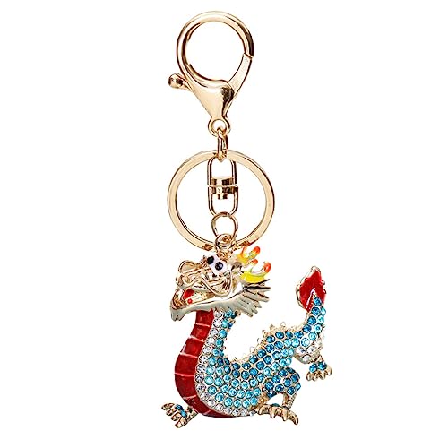 JEWEDECO Schlüsselanhänger Mit Strasssteinen Drache Chinesisches Neujahr Modisches Hängeornament Für Taschen Schlüsseldekoration Stilvolles Metall Zufällige Farbe von JEWEDECO