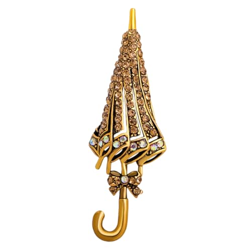 JEWEDECO Strassbesetzte Regenschirm brosche aus Hochwertiger Legierung Dekorativer Anstecker für Damen Herrenbekleidung Vielseitiges Mode accessoire für Jacken Schals und Hüte Robust und von JEWEDECO