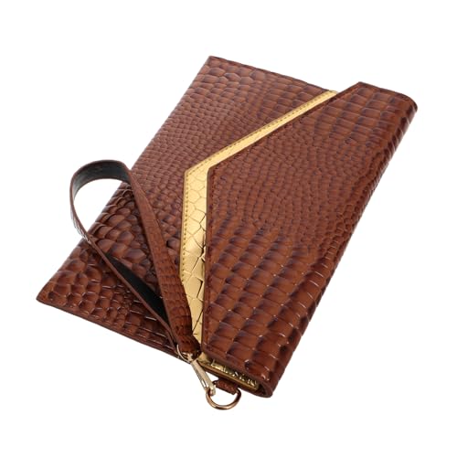 JEWEDECO Stylische Damen Envelope Clutch Handtasche mit Retro Krokodilprägung Leichte PU Tasche Abendtasche für Party Vielseitige Umhängetasche für Freizeit und Büro Modische von JEWEDECO