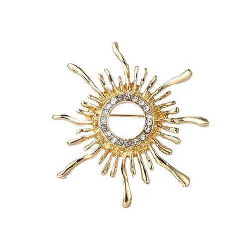 JEWEDECO Stylische Vintage Sonnenblumen Brosche Vergoldetem Legierungs Anstecknadel für Damen Modisches Accessoire zur Kleidung Langlebig und Fein Verarbeitet von JEWEDECO
